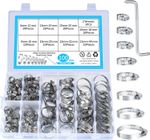 100Pcs Hose Clips Adjustable 8-44mm Range with Screwdriver for Gas Automobile P