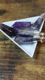 Natural Amethyst Pendants Faceted Bullet