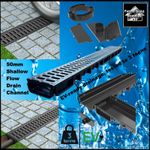 Novadrain 50mm Shallow Flow Black & Grey Channel Drainage Driveway Garden Pool