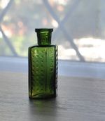 Superb !!! Green Glass Poison Bottle 1/2 oz Size /  Not To Be Taken