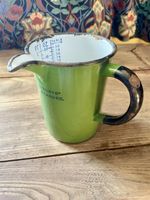 VINTAGE GREEN ENAMEL ALLENBURY'S FOOD MEASURE ADVERTISING MEASURING JUG