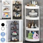 3/4 Tier Bathroom Plastic Shower Caddy Corner Shelf Pole Rack Kitchen Storage