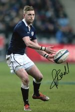 Finn Russell, Scotland rugby union player, signed 12x8 inch photo. COA. Proof.