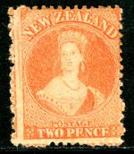 New Zealand 1871 QV 2p Vermillion Perf 12½ Scott #40a Mint Q480