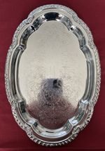 Small Vintage Silver Plated Tray With Faintly Engraved Personal Message c.1980s