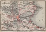 TUNIS & environs. Ariana Carthage La Goulette. Tunisia carte. BAEDEKER 1911 map