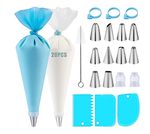 Silicone Bags Icing Piping Cream Pastry Cake Decorating Steel Nozzles 20 Pcs Set