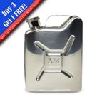 Personalised Engraved Silver Jerry Can Hip Flask with Initials