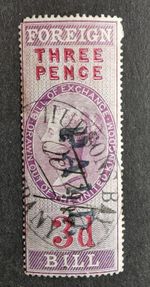 QV Foreign Bill Stamp - Hudson Bay Company Cancel - Spacefiller.