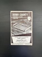 Derby County Football Club Limited 1967 Official Football Programme Birmingham