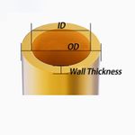 Brass Round Tube  Wall 0.5/1/1,5/2/2.5mm Various Diameter Ø 3mm - 100mm