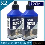 2 x CYCLE OIL & WET LUBE 120ML FOR CHAINS ROAD MTB BIKES ALL CYCLES LARGE NEW