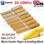 Sandpaper Assortment 80 120 180 240 320 400 600 Grit & Sand Paper Sanding Block