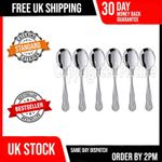 6 KINGS SOUP SPOONS CATERING GRADE QUALITY PATTERN DESIGN SET OF SIX CUTLERY