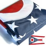 Anley EverStrong Ohio State Flag 3x5Ft Polyester Embroidered Ohio OH State Flags