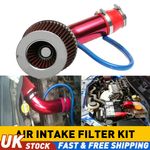 Universal 76mm Cold Air Intake Induction Kit Red for Vauxhall Corsa Astra Civic