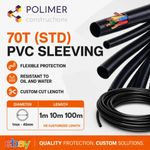 Flexible 70T(STD) PVC Cable Sleeving / Tubing Wiring Harness Black