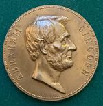 Antique USA Bronze Commemorative Medal Abraham Lincoln Inauguration Memorial