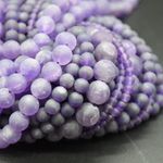 Amethyst Frosted Round Beads - 4mm 6mm 8mm 10mm, 14", for Jewellery Making