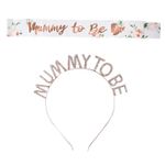 Floral Mummy To Be Sash and Tiara Baby Shower Party Decoration Elegant Floral