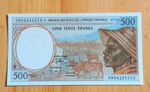 Banque des États de l’Afrique Centrale 500 Francs (Cinq Cents) Banknote (F) EG