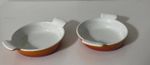2 x Volcanic  Orange Le Cruset Round Enamelled Cast  Iron Pie Dishes size 13