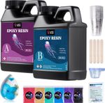 LET'S RESIN 1L Casting Epoxy Resin Kit with Mica Powder, Crystal Clear, Bubble
