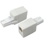 RJ11 Socket to BT Phone Plug Adaptor for Connecting ADSL Cable to Telephone Line