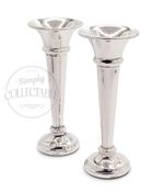 Pair of Sterling Silver Trumpet-Shaped Vases