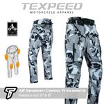 Motorbike Motorcycle Trousers CE Armoured Waterproof Rain Biker Camouflage Camo