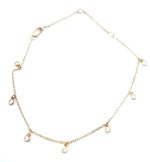 Sterling Silver Station Chain Bracelet Clear Bezel Set CZ Gold Plated Dainty
