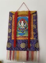 White Tara Thangka. Hand Painted.