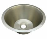 S34R ROUND Counter Top Sunk Inset Stainless Steel HAND WASH BASIN Sink Waste Plu