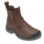 WorkTough Mens Brown Dealer Work Safety Steel Toe Midsole Ankle Boots