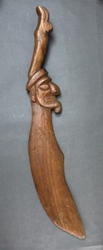 HUGE VINTAGE POLYNESIAN RAPA NUI EASTER ISLAND CARVED WOODEN MOAI HEAD SCULPTURE