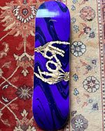 Official korn Skateboard Deck Purple/Black/Beige Marbled Skeleton Hand Graphic