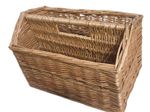 Vintage Wicker Magazine Paper Storage Basket Rack Carry Handle 15"×14"×11" VGC