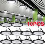 10x 500W LED High Bay Light UFO Factory Workshop Warehouse Industrial Light Lamp