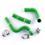Green Slicone Radiator Hose with Clamps for 1998-2013 Kawasaki KX80 KX85 KX100