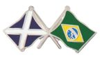 Brazil & Scotland Flags Friendship Courtesy Pin Badge