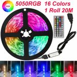 LED Strip Lights USB 1-20M 5050 RGB Light White Multi Colour Changing Tape TV UK
