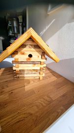 Handcrafted solid wood Bird house.