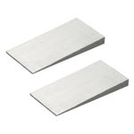 2Pcs Metal Wedge Shims 4x2x0.4" Triangle Flange Steel Wedge Silver Tone