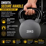 20kg Neoprene Kettlebell – Heavy Duty Cast Iron Weight for Strength & Functional