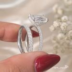 Bridal Wedding Band 2.Ct Moissanite Radiant Cut Ring 14k White Gold Plated Set