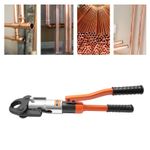 10T Hydraulic Pipe Crimper Aluminum Tube Press Clamp Pliers Crimping Tool 5 Dies