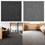 12X Grey Carpet Floor Tiles Self Adhesive Flooring Rugs Non-Slip for Home Office