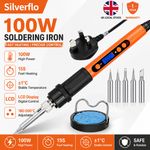 Soldering Iron Kit 100W Digital LCD Welding Iron Tool Tips Temperature Adjusted
