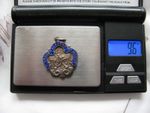 Antique Solid Silver Enamel Fob Medal. not scrap silver
