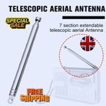 7 Section - Telescopic Aerial Antenna, For TV Radio DAB FMAM Replacement